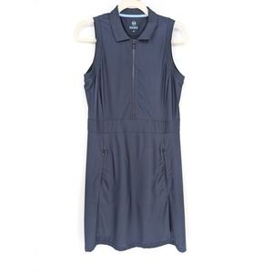 Renwick Sleeveless Golf Tennis Dress Womens M Navy Blue 1/4 Zip Active Preppy